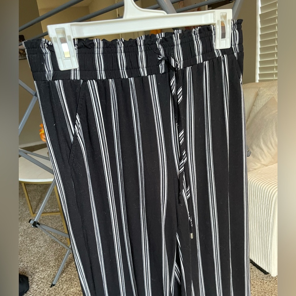 Black and White Striped Pants
